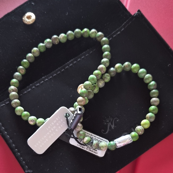 Nogu Jewelry - Green Beaded Bracelet Set double wrap